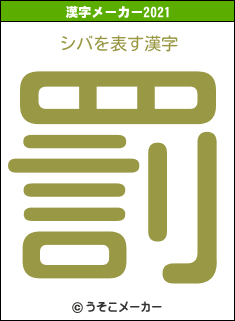 シバの2021年の漢字メーカー結果