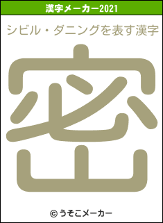 シビル・ダニングの2021年の漢字メーカー結果