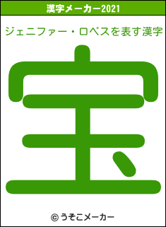 ジェニファー・ロペスの2021年の漢字メーカー結果