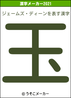 ジェームズ・ディーンの2021年の漢字メーカー結果