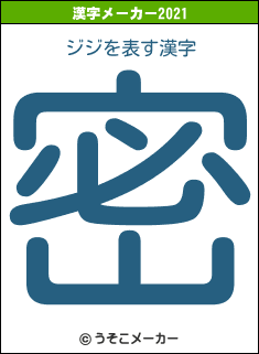ジジの2021年の漢字メーカー結果