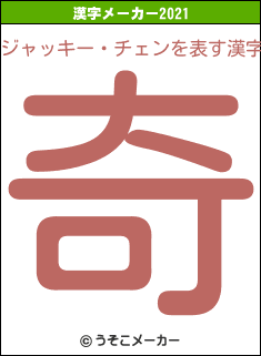 ジャッキー・チェンの2021年の漢字メーカー結果