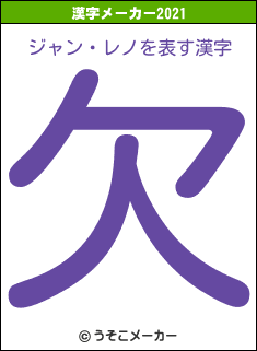 ジャン・レノの2021年の漢字メーカー結果