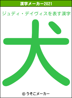 ジュディ・デイヴィスの2021年の漢字メーカー結果