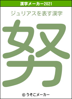 ジュリアスの2021年の漢字メーカー結果