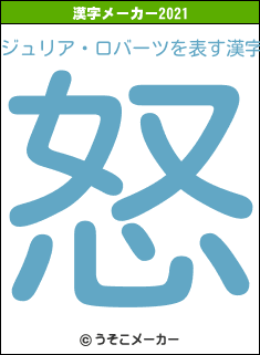 ジュリア・ロバーツの2021年の漢字メーカー結果