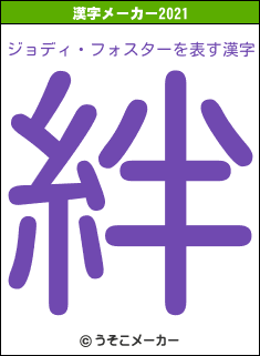 ジョディ・フォスターの2021年の漢字メーカー結果
