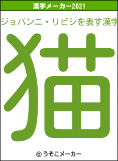 ジョバンニ・リビシの2021年の漢字メーカー結果