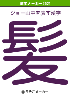 ジョー山中の2021年の漢字メーカー結果