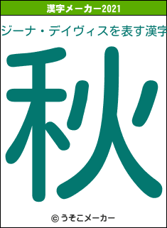 ジーナ・デイヴィスの2021年の漢字メーカー結果