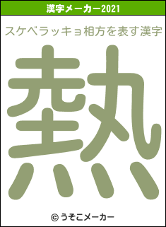 スケベラッキョ相方の2021年の漢字メーカー結果