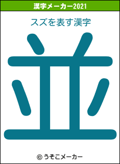 スズの2021年の漢字メーカー結果