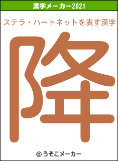 ステラ・ハートネットの2021年の漢字メーカー結果