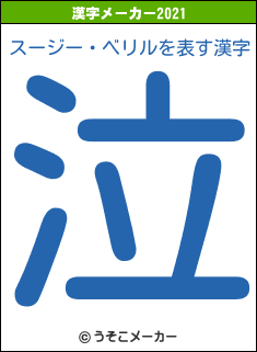 スージー・ベリルの2021年の漢字メーカー結果