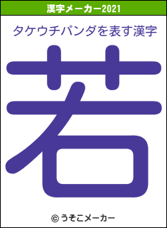 タケウチパンダの2021年の漢字メーカー結果