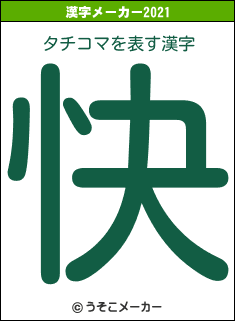 タチコマの2021年の漢字メーカー結果