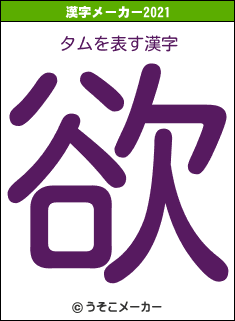 タムの2021年の漢字メーカー結果