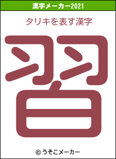 タリキの2021年の漢字メーカー結果
