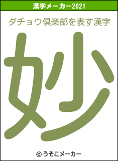 ダチョウ倶楽部の2021年の漢字メーカー結果