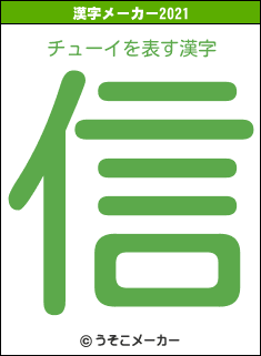 チューイの2021年の漢字メーカー結果