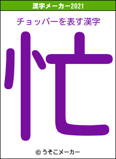 チョッパーの2021年の漢字メーカー結果