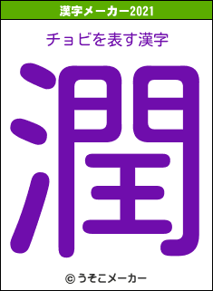 チョビの2021年の漢字メーカー結果