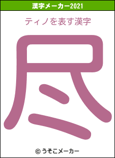 ティノの2021年の漢字メーカー結果