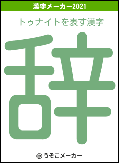 トゥナイトの2021年の漢字メーカー結果