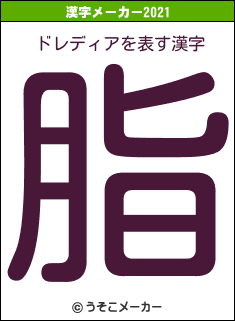 ドレディアの2021年の漢字メーカー結果