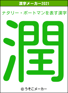 ナタリー・ポートマンの2021年の漢字メーカー結果