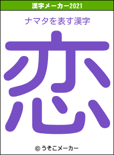 ナマタの2021年の漢字メーカー結果