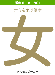 ナミの2021年の漢字メーカー結果