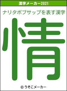 ナリタボブサップの2021年の漢字メーカー結果