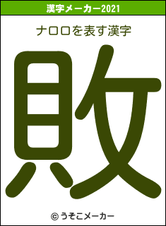 ナロロの2021年の漢字メーカー結果