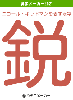 ニコール・キッドマンの2021年の漢字メーカー結果