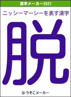 ニッシーマーシーの2021年の漢字メーカー結果