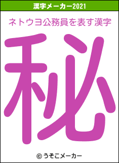 ネトウヨ公務員の2021年の漢字メーカー結果