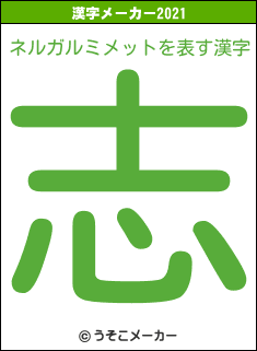 ネルガルミメットの2021年の漢字メーカー結果