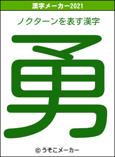 ノクターンの2021年の漢字メーカー結果