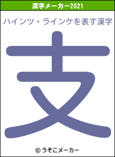 ハインツ・ラインケの2021年の漢字メーカー結果