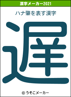 ハナ肇の2021年の漢字メーカー結果