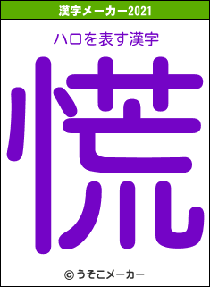 ハロの2021年の漢字メーカー結果