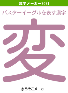 バスターイーグルの2021年の漢字メーカー結果