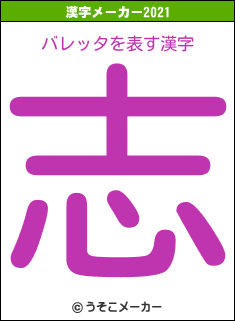 バレッタの2021年の漢字メーカー結果