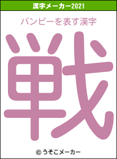 バンピーの2021年の漢字メーカー結果
