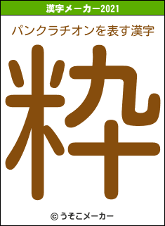 パンクラチオンの2021年の漢字メーカー結果