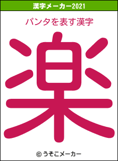 パンタの2021年の漢字メーカー結果