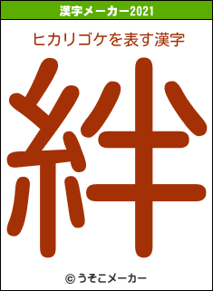 ヒカリゴケの2021年の漢字メーカー結果