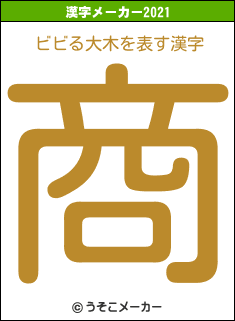 ビビる大木の2021年の漢字メーカー結果
