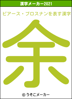 ピアース・ブロスナンの2021年の漢字メーカー結果